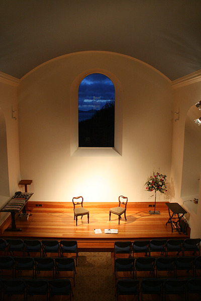 Chapel window with views to Ardnamurachan
